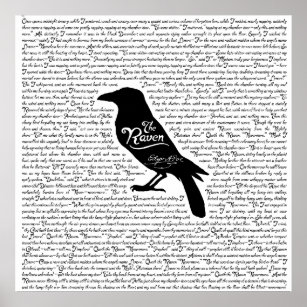 Affiche Le poème complet du corbeau par Edgar Allan Poe