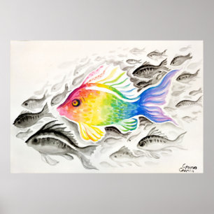Affiche Le poisson arc-en-ciel