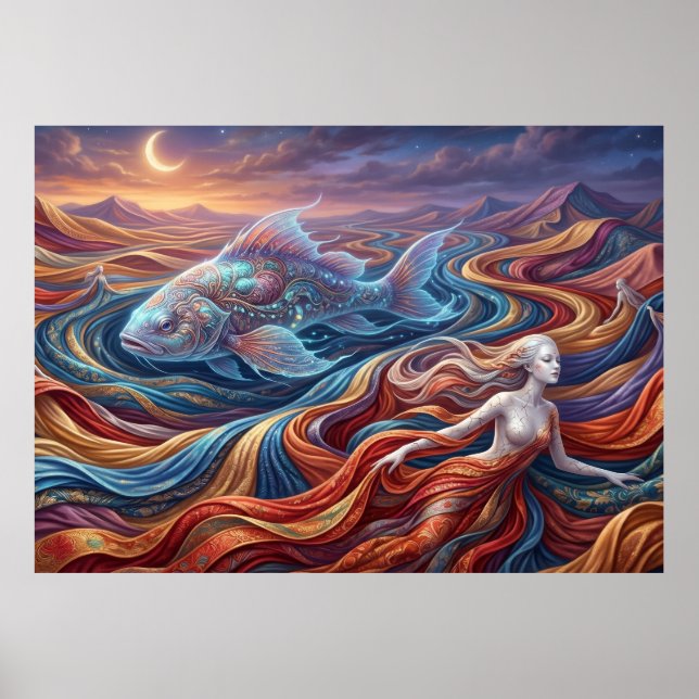 Affiche Le Poisson Céleste dans le Désert de Soie (Devant)