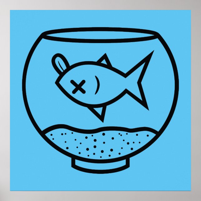 AFFICHE LE POISSON MORT DANS UN BOL DE POISSON ILLUSTRATIO (Devant)