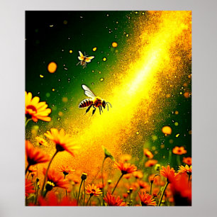 Affiche Le pollen doré des abeilles explose Joy Design