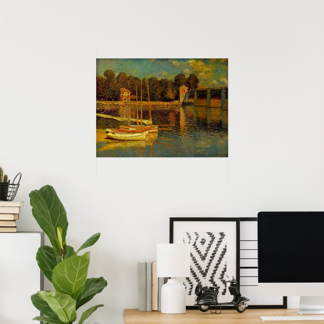 Affiche Le Pont à Argenteuil par Claude Monet (Bureau à domicile)