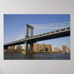 Affiche Le pont de Manhattan qui enjambe la rivière East 