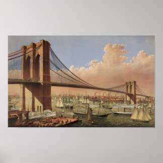 Affiche Le pont de suspension de la rivière Great East - 1