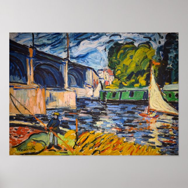 Affiche Le pont du Chatou | Maurice de Vlaminck | (Devant)