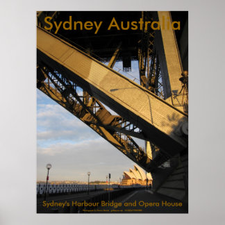 Affiche Le pont du port et l'opéra de Sydney