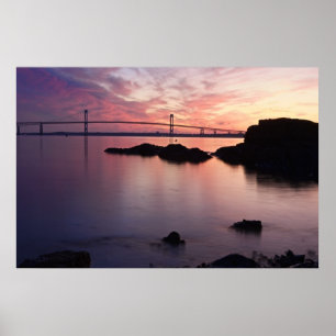 Affiche Le pont Newport (Pell) à Twilight