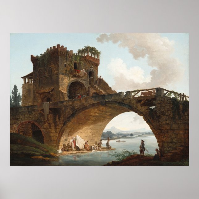 Affiche Le Ponte Salario - Hubert Robert Fine Art (Devant)