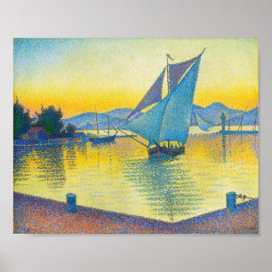 Affiche Le port au coucher du soleil, Signac