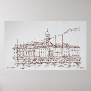 Affiche Le port de Saint-Tropez  Côte d'Azur, France