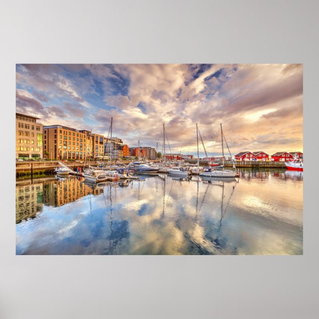 Affiche Le port pittoresque de Bodo, Norvège (Devant)