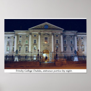 Affiche Le porticio de Trinity College la nuit, Dublin Irl