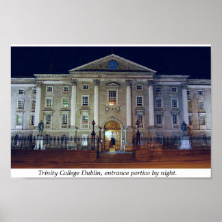Affiche Le porticio de Trinity College la nuit, Dublin Irl