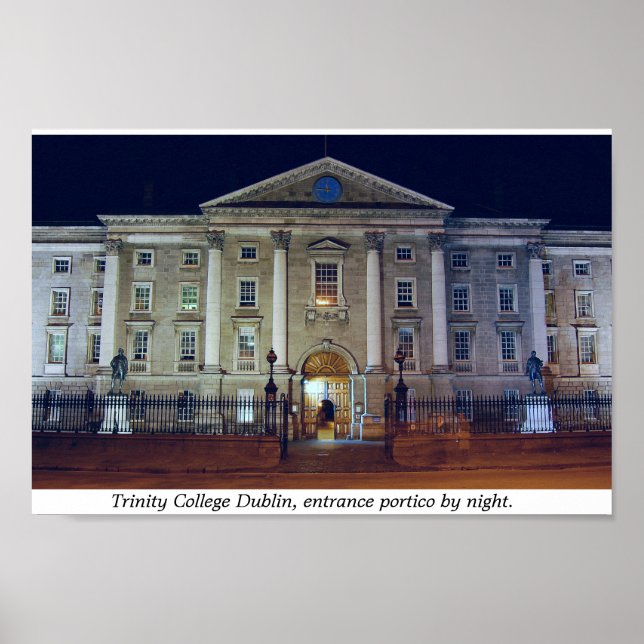 Affiche Le porticio de Trinity College la nuit, Dublin Irl (Devant)
