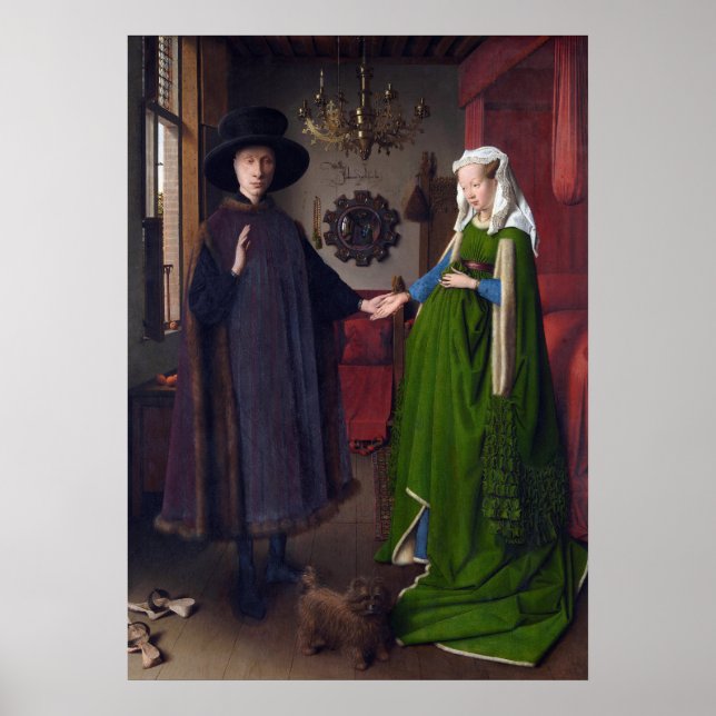 Affiche Le portrait d'Arnolfini par Jan van Eyck (Devant)