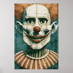 Affiche le portrait de marionnette clown