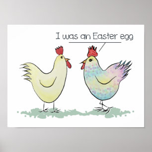 Affiche Le poulet drôle était un oeuf de Pâques