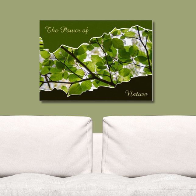 Affiche Le Pouvoir De La Nature, La Photo De Foliage D'Arb (Green and Black Wall Art, The Power of Nature)