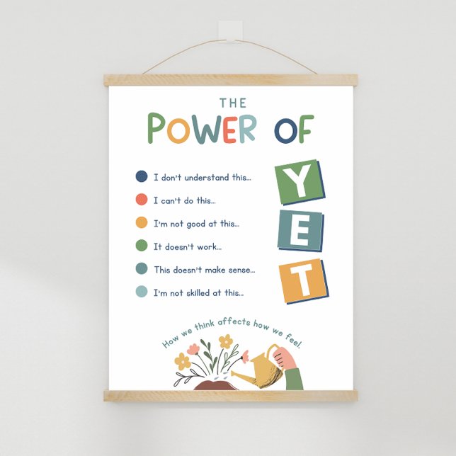 Affiche Le pouvoir de l'affiche de classe YET (The power of yet is a great addition to any classroom or office area.)