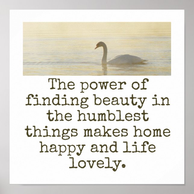 Affiche Le Pouvoir De Trouver La Beauté - Citation De Beau (Devant)