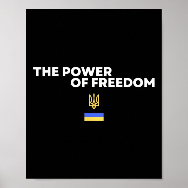 Affiche Le pouvoir du symbole du drapeau ukrainien trident (Devant)