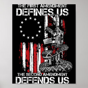 Affiche Le Premier Amendement Définit Un Drapeau Américain