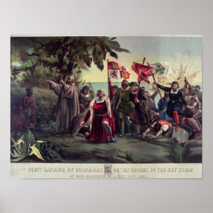 Affiche Le premier débarquement de Columbus
