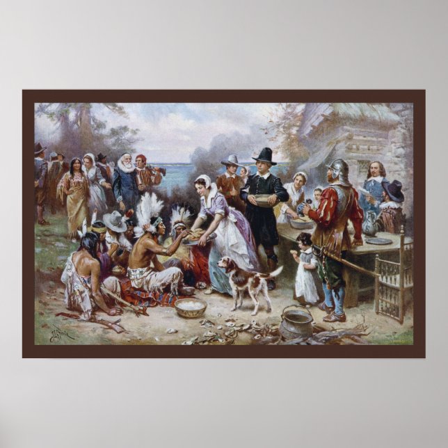 Affiche Le premier Thanksgiving par Jean Ferris c. 1912 (Devant)