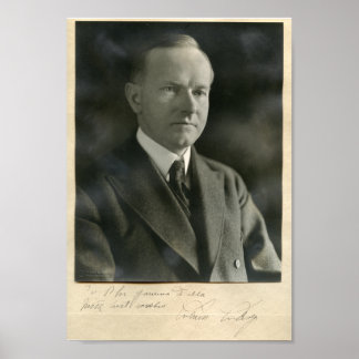 Affiche Le président américain Calvin Coolidge