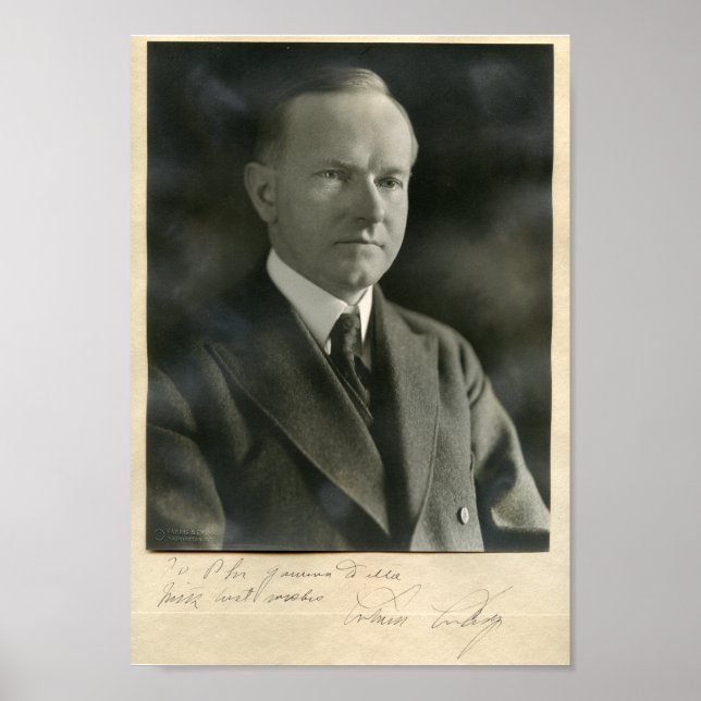 Affiche Le président américain Calvin Coolidge (Devant)