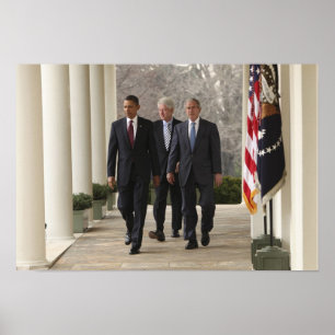 Affiche Le Président Barack Obama et anciens présidents