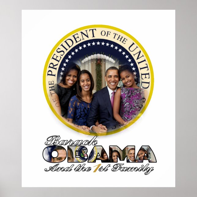 Affiche Le président Barack Obama et la 1ère famille (Devant)