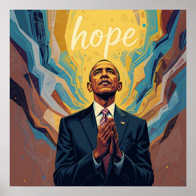Affiche Le président Barack Obama et le message d'espoir  (Devant)
