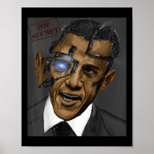 Affiche Le président Barack Obama - Robot Cool du mal