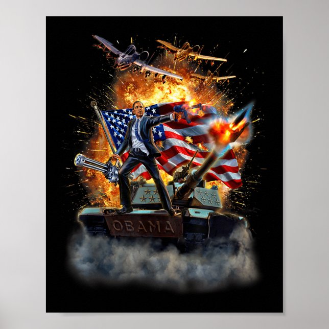 Affiche , Le Président des Etats-Unis Barack Obama (Devant)