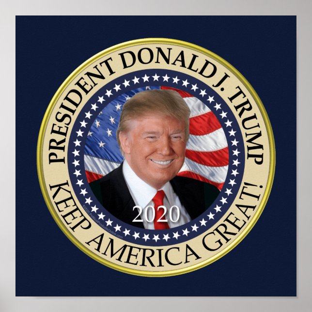 Affiche Le président Donald Trump 2020 garde l'Amérique gr (Devant)