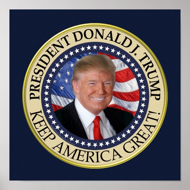 Affiche Le président Donald Trump 2020 garde l'Amérique gr (Devant)