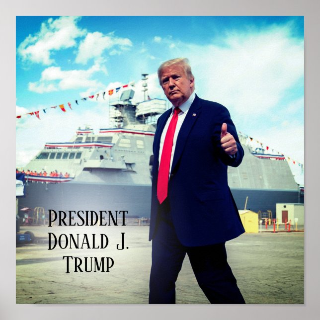Affiche Le président Donald Trump 2020 lève le pied au nav (Devant)