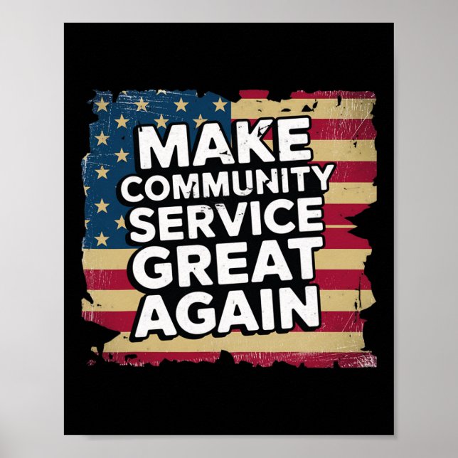 Affiche Le président Donald Trump fait du service communau (Devant)