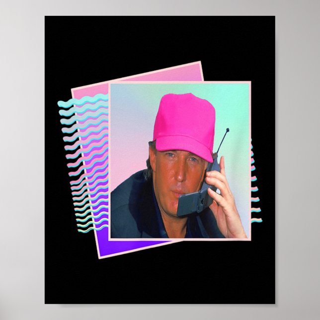 Affiche Le président Donald Trump Retro 80s 90s Graphique (Devant)