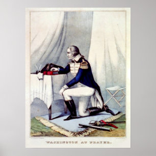 Affiche Le président George Washington à la prière