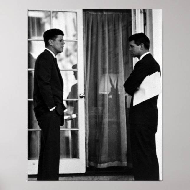 Affiche Le Président John Kennedy Et Robert Kennedy (Devant)