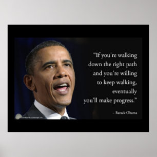 Affiche Le président Obama et la citation "Faire des progr