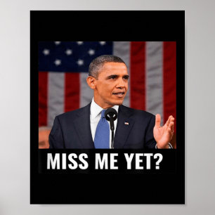 Affiche Le président Obama et le Drapeau américain font un