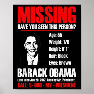 Affiche Le président Obama T Shirt disparu