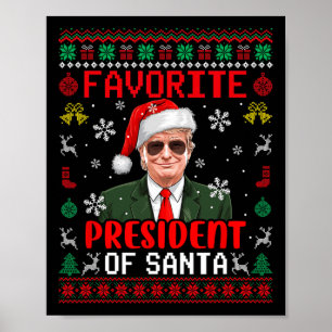 Affiche Le Président Préféré De Père Noël Xmas Trump Fier