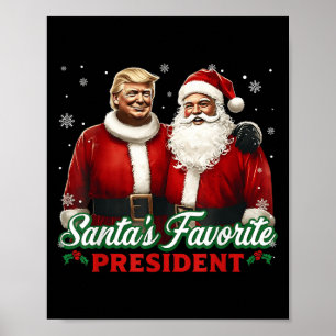Affiche Le président préféré du Père Noël Noël Mignon Trum