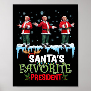 Affiche Le président préféré du Père Noël Santa Trump Dans
