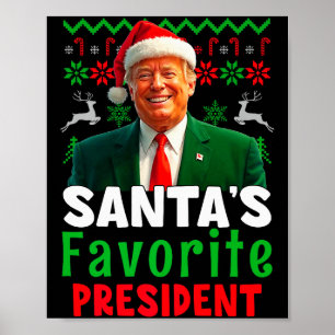 Affiche Le président préféré du Père Noël Santa Trump Xmas
