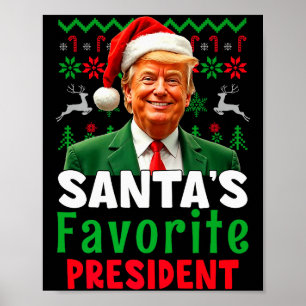 Affiche Le président préféré du Père Noël Santa Trump Xmas